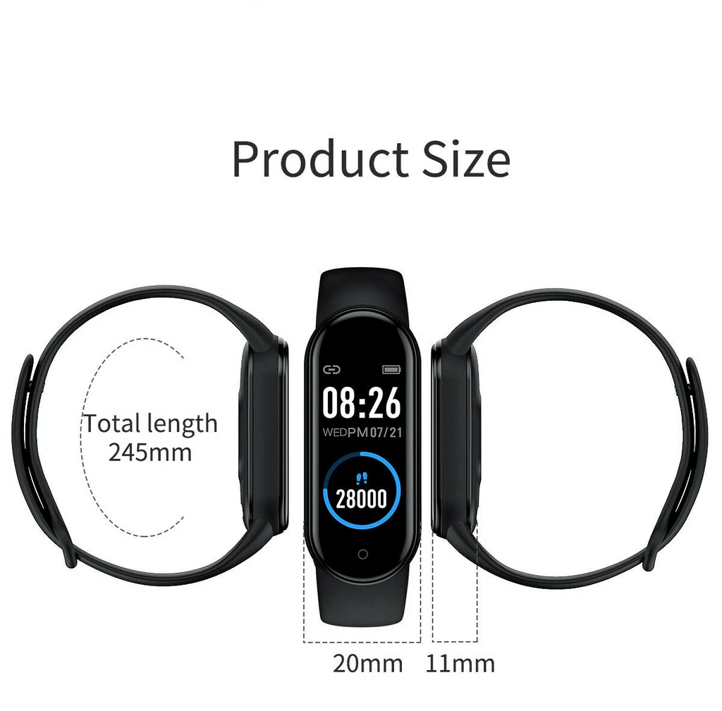 M4 Smart Watch Band Blood Pressure Bracelet Wristband Fitness Tracker