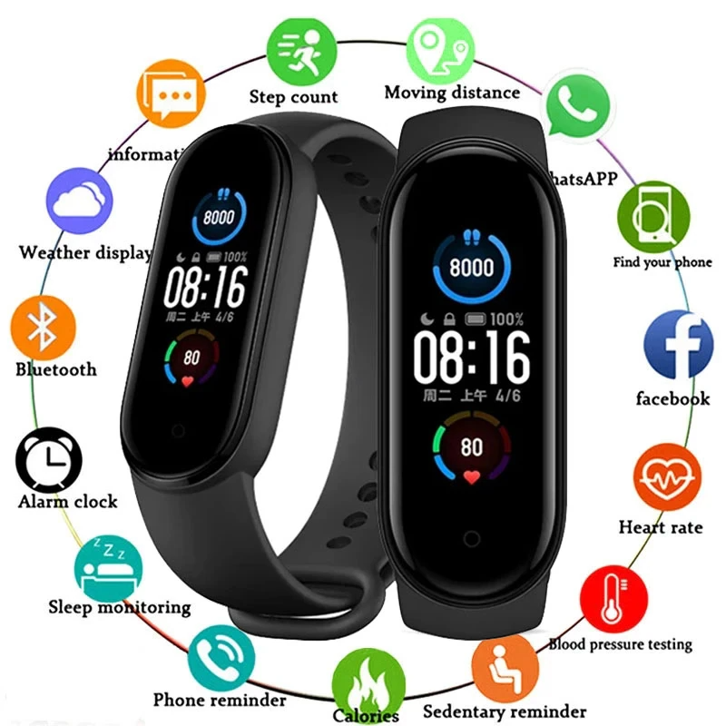 M4 Smart Watch Band Blood Pressure Bracelet Wristband Fitness Tracker